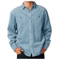 Rip Curl - Premium Surf Cord L/S Shirt - Camisa size L, turquesa