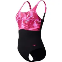 Speedo - Women's Print Contour Eclipse One Piece - Traje de baño size 38, negro