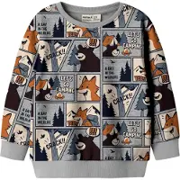 Name it Sudadera 'NMMOSWALDY' crema / cognac / marrón oscuro / gris
