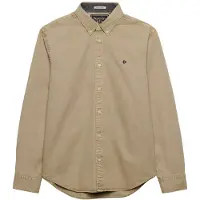 Superdry para hombre. M4011194A Camisa Garment Dyed beige (XL), Casual, Algodón, Manga larga, outlet 2026.