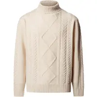 Hackett London para hombre. HM7000289 Jersey de cuello alto Argyle blanco roto (M), Casual, Lana, Clásico, outlet 2026.