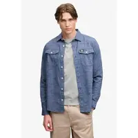 Superdry para hombre. M4011186A Camisa Herringbone Workwear azul (XXL), Casual, Algodón, Manga larga, outlet 2026.