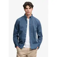 Superdry para hombre. M4011194A Camisa Garment Dyed azul (M), Casual, Algodón, Manga larga, outlet 2026.