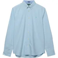 Superdry para hombre. M4011247A Camisa Preppy Oxford azul palido (S), Casual, Algodón, Clásico, Manga larga, outlet 2026.