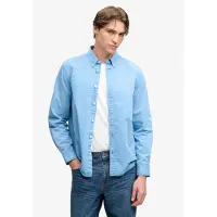 Superdry para hombre. M4011194A Camisa Garment Dyed azul (M), Casual, Algodón, Manga larga, outlet 2026.