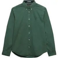 Superdry para hombre. M4011194A Camisa Garment Dyed verde (XXL), Casual, Algodón, Manga larga, outlet 2026.