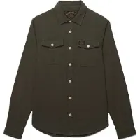 Superdry para hombre. M4011186A Camisa Herringbone Workwear verde militar (XXL), Casual, Algodón, Manga larga, outlet 2026.