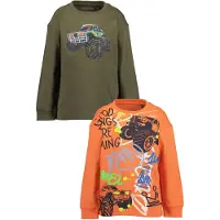 Blue Seven Camiseta oliva / naranja neón / naranja oscuro / negro