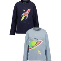 Blue Seven Camiseta navy / azul ahumado / verde claro / blanco