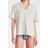 Paul Smith Women Top Ss Collar Towel Off White Talla: L | Camisetas de Seda Outlet | Mujer | Blanco
