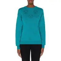 Moschino Allover Teddy Bear Wool Pullover Light Blue Talla: XS | Manga Larga Outlet | Mujer | Azul