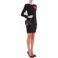 Moschino Heart Lock Calfskin Shoulder Bag Black Talla: OS | Bolsos de Mano Outlet | Mujer | Negro