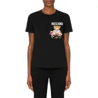 Moschino Sartorial Teddy Bear Organic Jersey T-shirt Black Talla: 38 | Camisetas de Seda Outlet | Mujer | Negro