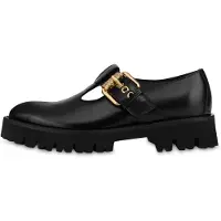 Moschino Mary Jane In Shine Calfskin Metal Buckle Black Talla: 35 | Mocasines Outlet | Mujer | Negro