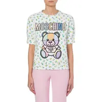 Moschino Teddy Patchwork Cotton Sweatshirt White Talla: 38 | Camisetas de Seda Outlet | Mujer | Blanco