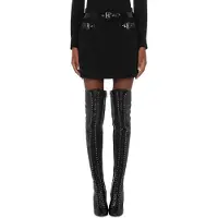 Moschino Bondage Buckle Stretch Cady Miniskirt Black Talla: 40 | Mini Faldas Outlet | Mujer | Negro