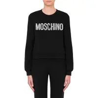 Moschino Sparkling Logo Organic Cotton Sweatshirt Black Talla: 40 | Camisetas de Seda Outlet | Mujer | Negro