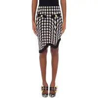 Moschino Houndstooth Print Wool Skirt White Talla: 40 | Mini Faldas Outlet | Mujer | Blanco