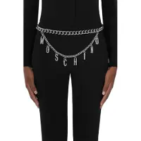 Moschino Buckle Lettering Belt Silver Talla: S | Cinturones Outlet | Mujer | Gris