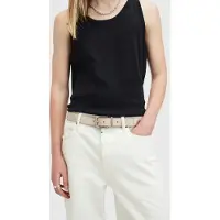 AllSaints Trey Metal Tip Belt Cream/dull Nickel Talla: W38 | Cinturones Outlet | Hombre | Blanco