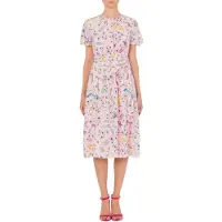 Moschino Heels & Flowers Midi Dress Pink Talla: 38 | Blusón Outlet | Mujer | Rosa