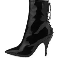Moschino Patent Leather Ankle Boots With Laces Black Talla: 35.5 | Botas Outlet | Mujer | Negro