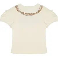 Moschino Girl's T-shirt In Jersey Sartorial Logo White Talla: 8 | Camisas Outlet | Unisex | Blanco