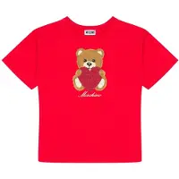 Moschino Girl's Maxi T-shirt In Jersey Heart Teddy Bear Red Talla: 4 | Camisas Outlet | Unisex | Rojo