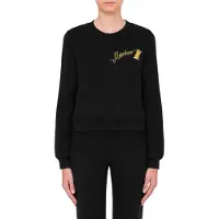 Moschino Organic Cotton Sweatshirt Sartorial Logo Embroidery Black Talla: 42 | Manga Larga Outlet | Mujer | Negro