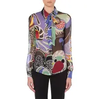Moschino Chiffon Psychedelic Print Shirt Multicolor Talla: 40 | Manga Larga Outlet | Mujer