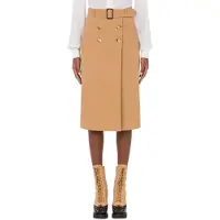 Moschino Belted Gabardine Skirt Beige Talla: 36 | Faldas Midi Outlet | Mujer | Marrón