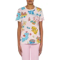 Moschino T-shirt In Jersey Calico Animals Pink Talla: 42 | Camisetas de Seda Outlet | Mujer | Rosa