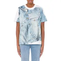 Moschino T-shirt In Jersey Denim Print Blue Talla: XS | Camisetas de Seda Outlet | Mujer | Azul
