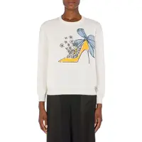 Moschino Pullover Heel & Flowers White Talla: 40 | Manga Larga Outlet | Mujer | Blanco