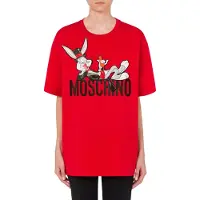 Moschino Chinese New Year Organic Jersey T-shirt Red Talla: XS | Camisetas de Seda Outlet | Mujer | Rojo