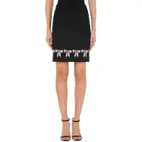 Moschino Bow Laces Stretch Knit Mini Skirt Black Talla: 38 | Mini Faldas Outlet | Mujer | Negro