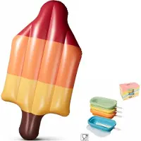 Sonstiges Colchón inflable – Helado en forma de cohete – 161 x 78 x 25 cm. Helado en palito – y moldes para helado – de silicona – 95 ml – juego de 4 piezas