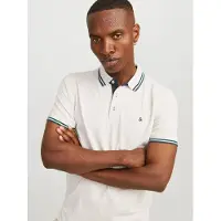 Jack & Jones Camiseta 'JJPaulos' beige / verde / verde oscuro