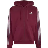 Adidas - Essentials 3-Stripes Fleece Full-Zip Hoodie - Sudadera size S, rojo