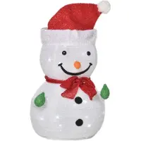 BellaFurn Iluminación navideña con forma de muñeco de nieve LED | Color: Verde + Rojo + Blanco | Dimensiones: 30x30x51 cm