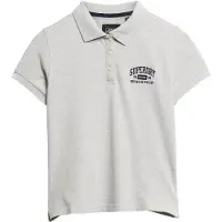 Superdry para mujer. W6011869A Polo ajustado 90s gris (M), Casual, Algodón, Manga corta, outlet 2026.