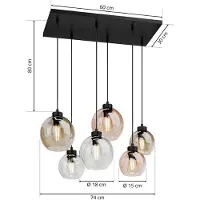 TK Lighting Lámpara colgante CUBUS, modelo 2164, de