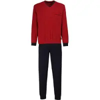 Götzburg Pijama largo azul oscuro / rojo oscuro