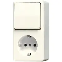 JUNG 676 A: Enchufe tipo F, color marfil (676A)
