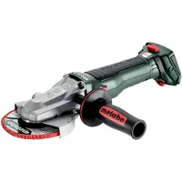 Metabo Amoladora angular inalámbrica de alta velocidad WVBF 18 LTX BL 11-125 con cabezal plano – 18 V – incluye maletín metaBOX – batería no incluida