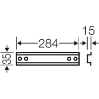 Hensel HENS, sistema de fijación MITS30, perfil para armarios de 35 mm, longitud 284 mm