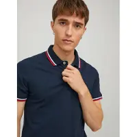 Jack & Jones Camiseta 'JJEPaulos' azul oscuro / rojo / blanco