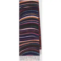 Paul Smith Womens Scarf Check Swirl Aw24 Navy Talla: OS | Bufandas Outlet | Mujer | Azul