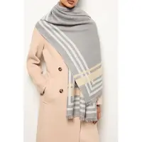 Reiss Border Detail Scarf Grey Talla: OS | Bufandas Outlet | Mujer | Gris