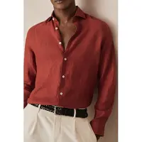 Reiss Ls Linen Shirt Paprika Red Talla: S | Manga Larga Outlet | Hombre | Blanco